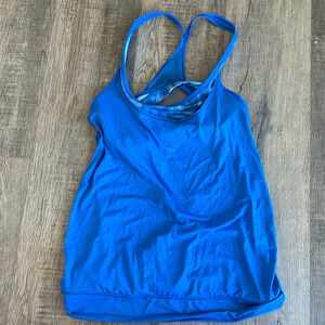Lululemon blue tank with built in bra size 6